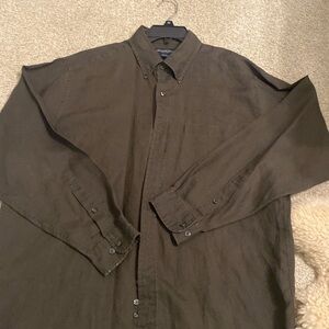 Irish linen Brook Brothers  Dark green,  lshirt
